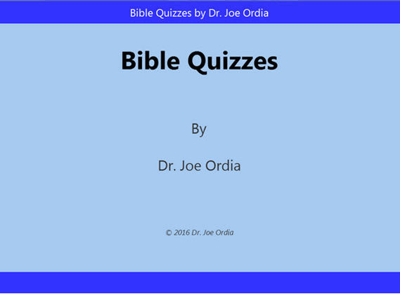 Bible Quizzes Chapter 1 • Dr. Joe Ordia